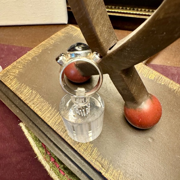 Silver ring with garnet and amethyst; size 6.5 from 1990. - Picture 5 of 5